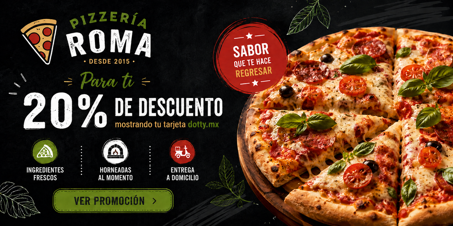Banner de Pizzería Roma